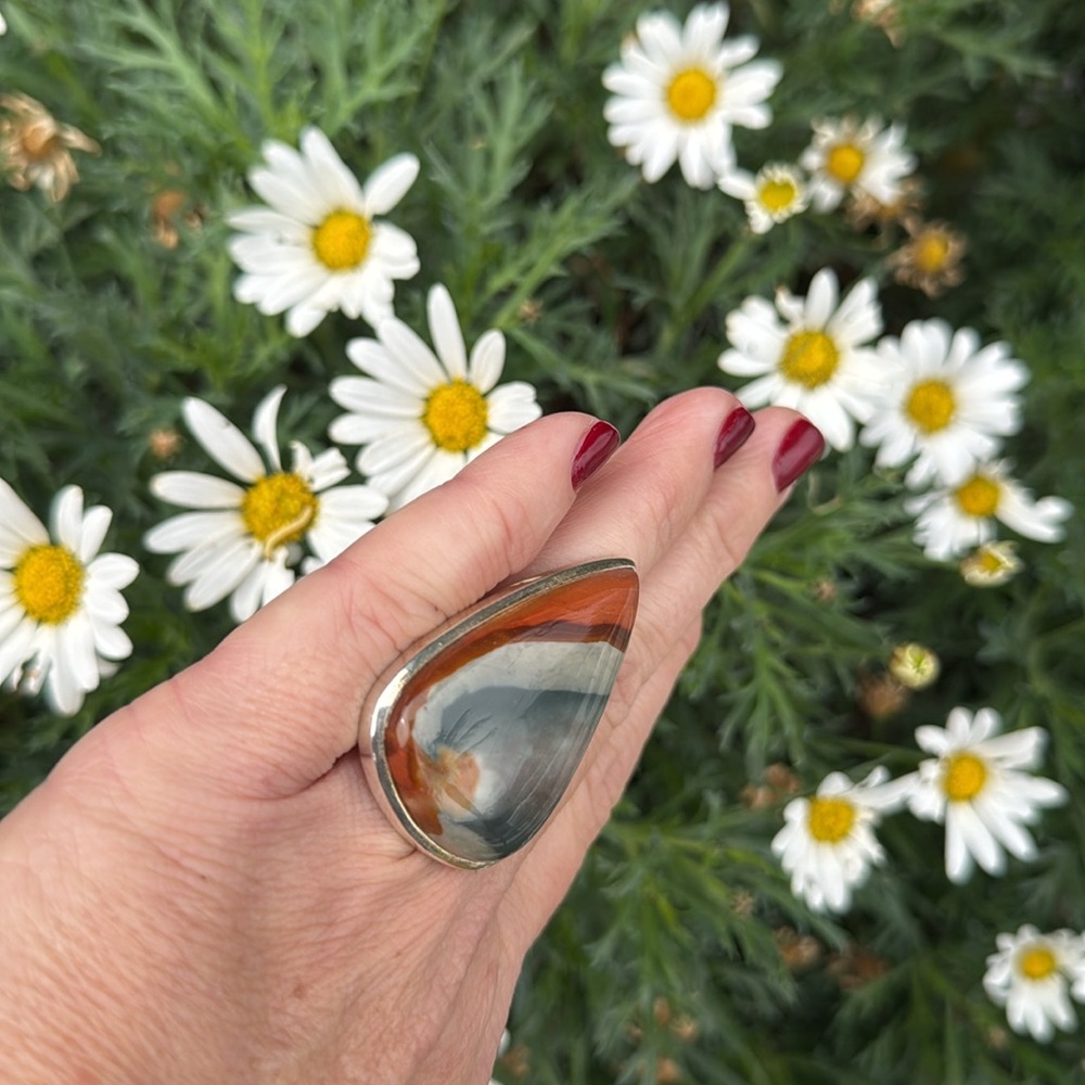 Ooac Polychrome Jasper Gemstone Statement Ring Ra… - image 5